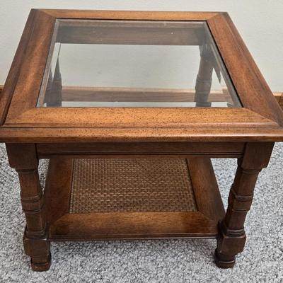 Beveled Glass Top Side Table #2