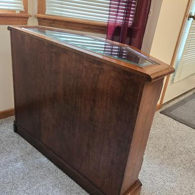 Beveled Glass and Wood Curio Cabinet
