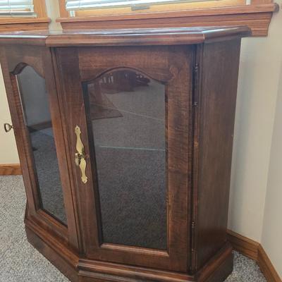Beveled Glass and Wood Curio Cabinet