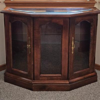 Beveled Glass and Wood Curio Cabinet
