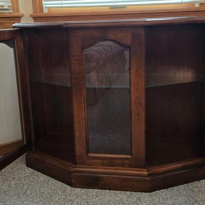 Beveled Glass and Wood Curio Cabinet