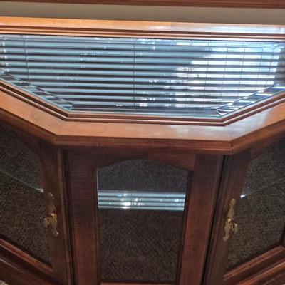 Beveled Glass and Wood Curio Cabinet