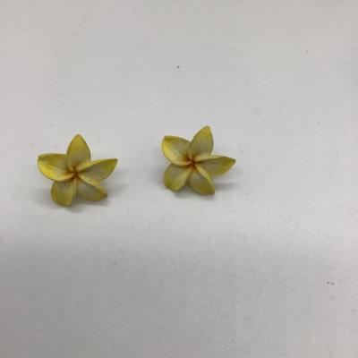 Yellow fashion flower earrings
