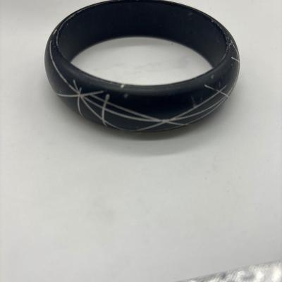 Black with white design bracelet