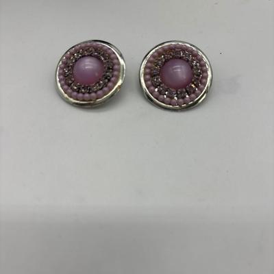 Vintage purple clip ons earrings