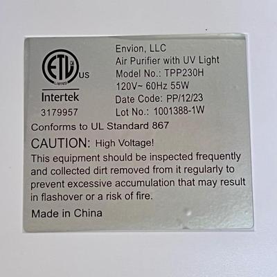 THERAPURE ~ Air Purifier With UV Light