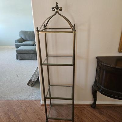 BRASS AND GLASS SHELF