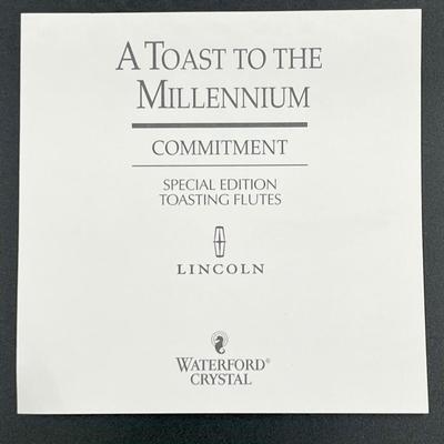 WATERFORD ~ Lincoln ~ Pair (2) Crystal Champagne Flutes