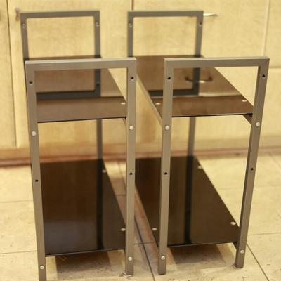 Metal and Tempered Glass Shelves (2)
