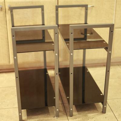 Metal and Tempered Glass Shelves (2)