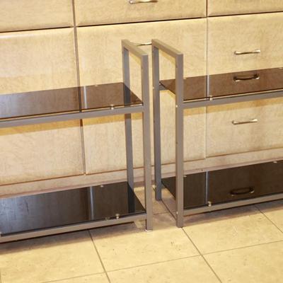 Metal and Tempered Glass Shelves (2)