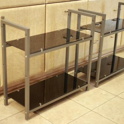 Metal and Tempered Glass Shelves (2)