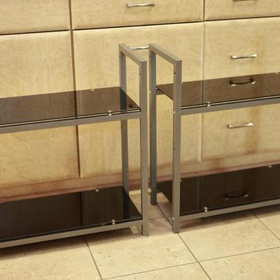Metal and Tempered Glass Shelves (2)