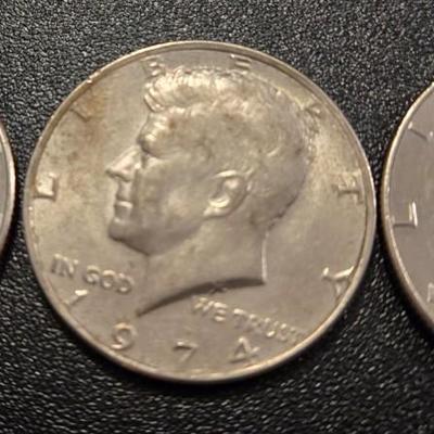 Fifty Cent Coins and 2 Buffalo Nickles