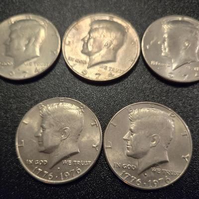 Fifty Cent Coins and 2 Buffalo Nickles