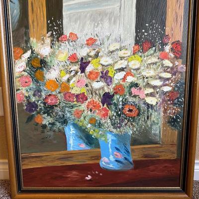 SIGNED FLORAL PAINTING BY E.K.K. 4 â€˜75