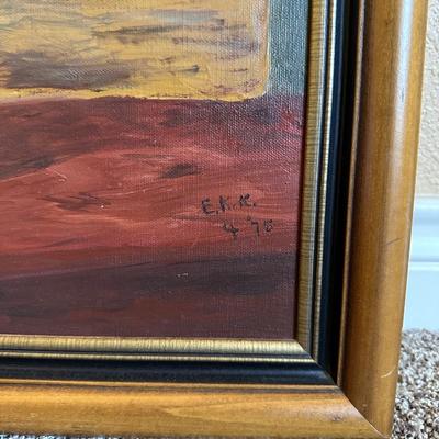 SIGNED FLORAL PAINTING BY E.K.K. 4 â€˜75