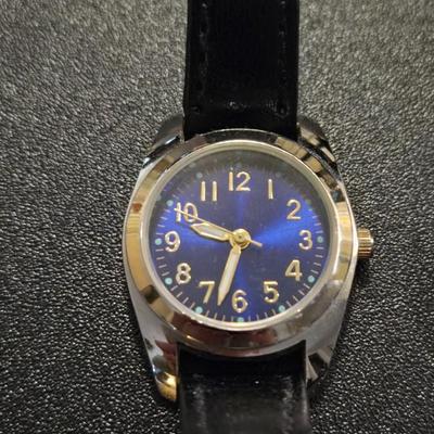 (3) Black Leather Band Fashion Watches