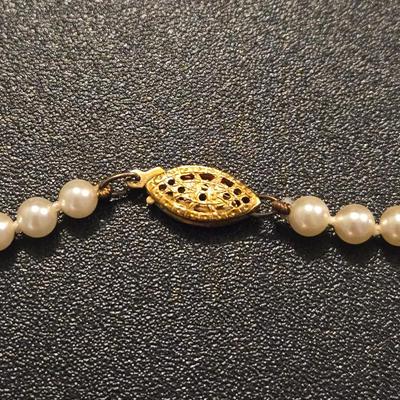 Faux Pearl Necklace with Box Clasp