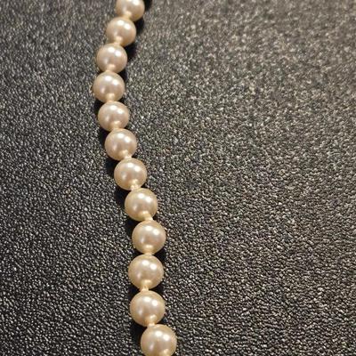 Faux Pearl Necklace with Box Clasp