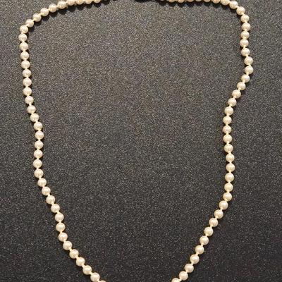 Faux Pearl Necklace with Box Clasp