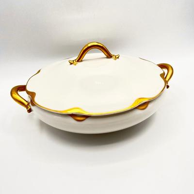 HAILAND LIMOGES ~ Vtg. 8â€ Round Covered Serving Tureen