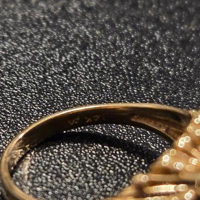 14k. Gold with 3 Marquise Cut Pieces of Coral