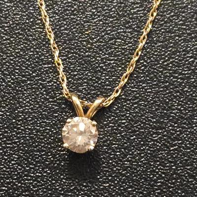 14kt. Gold with .33 Carats Diamond Pendant