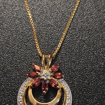 Gold over Sterling Necklace & Pendant