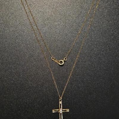 14kt.GF Cross Pendant & Chain