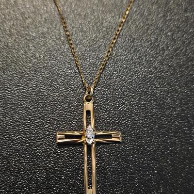 14kt.GF Cross Pendant & Chain