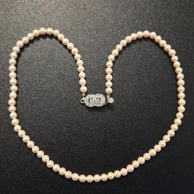 Faux Pearl Necklace with Box Clasp