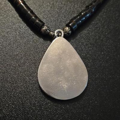 Native American Heishi Necklace with Eagle Pendant