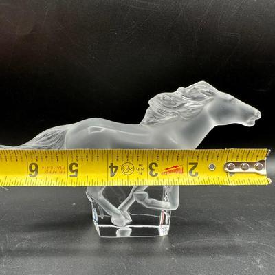 Lalique Kazak Horse Sculpture Clear Crystal