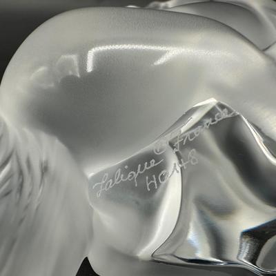 Lalique Kazak Horse Sculpture Clear Crystal