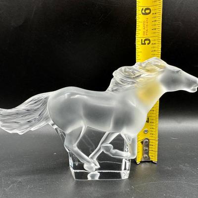 Lalique Kazak Horse Sculpture Clear Crystal