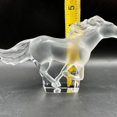 Lalique Kazak Horse Sculpture Clear Crystal
