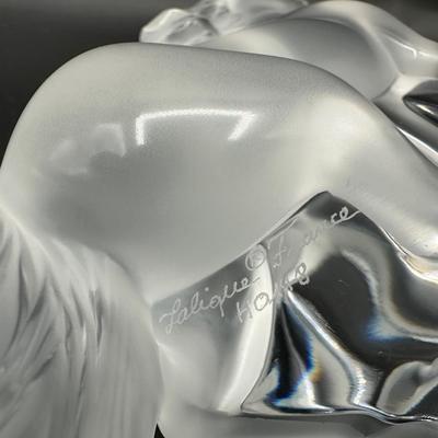 Lalique Kazak Horse Sculpture Clear Crystal