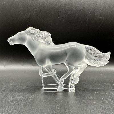 Lalique Kazak Horse Sculpture Clear Crystal