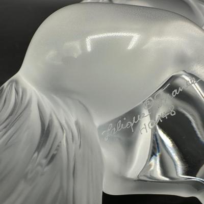 Lalique Kazak Horse Sculpture Clear Crystal