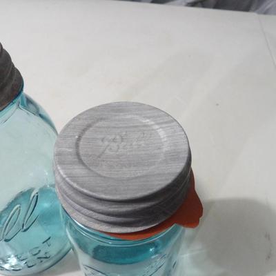 Vintage Blue "Ball" Jars And Lids