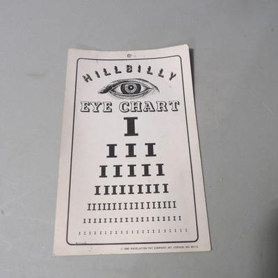 1980's Hillbilly Eye Chart (Gag)