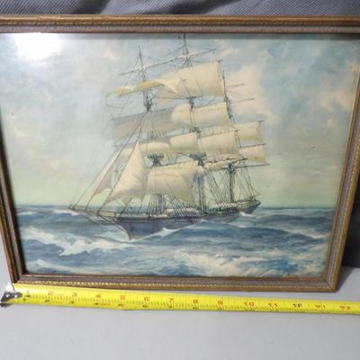 Framed Vintage Ship Print