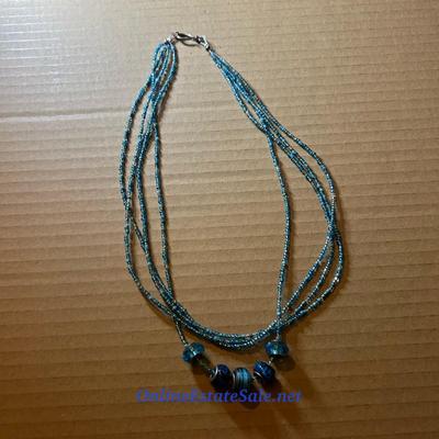 BLUE BEADED NECKLACE