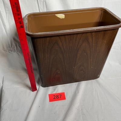 Antique metal trash can