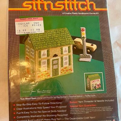 Vintage SitnStich Plastic Needlepoint Kit - House