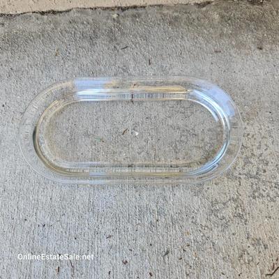 GLASS AND METAL BUTTER DISH