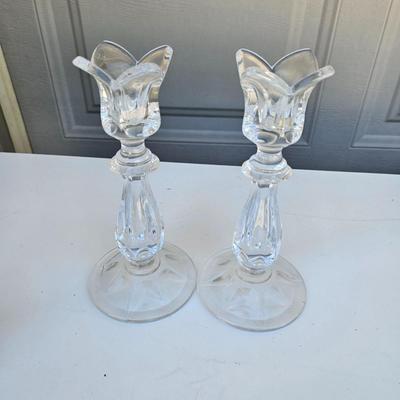 ASSORTED GLASS CANDLE HOLDERS