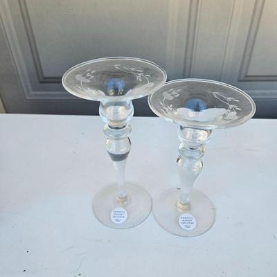 ASSORTED GLASS CANDLE HOLDERS