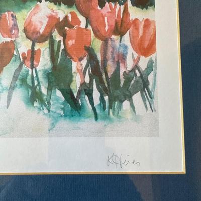 3 - FLORAL SIGNED WATERCOLOR PAINTINGS